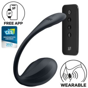 SATISFYER - ESTIMULADOR DE PONTO G COM PÉTALAS RIBBED, CONTROLE REMOTO, PRETO, APLICATIVO GRÁTIS