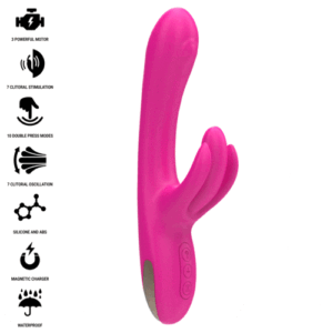 VIBRADOR COELHO MULTIFUNCIONAL BRITNEY 23 CM ROSA