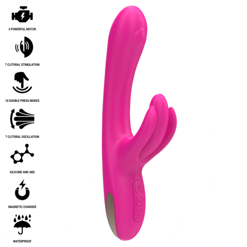 VIBRADOR COELHO MULTIFUNCIONAL BRITNEY 23 CM ROSA