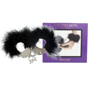 Algemas de Metal com Plumas em Preto