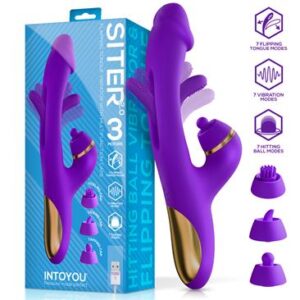 Vibrador INTOYOU Siter 2.0 com língua oscilante, percussão e cabeças intercambiáveis