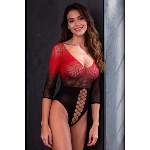 Body de MALHA PRETA E VERMELHA - Tamanho Unico - Image 3