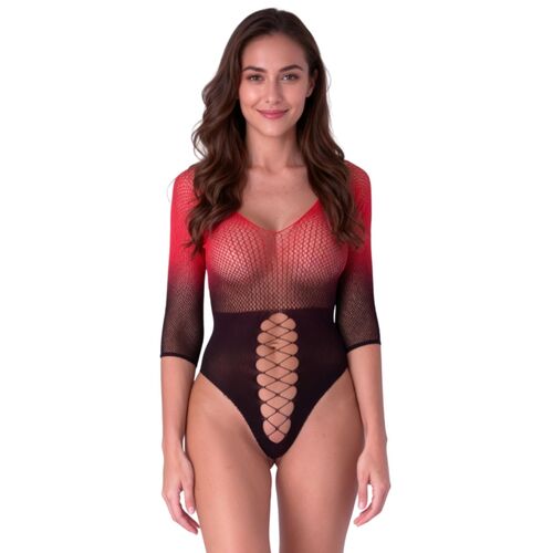 Body de MALHA PRETA E VERMELHA - Tamanho Unico
