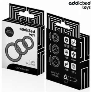 ADDICTED TOYS - CONJUNTO DE ANÉIS DE SILICONE MODELO 1