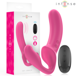AMY VIBRADOR DUPLO 20 CM ROSA COM CONTROLE REMOTO