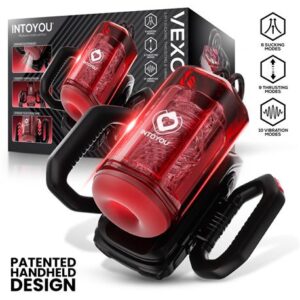Vexor 3 em 1 Masturbador Masculino com Sucção, Empurrão e Vibração USB-C