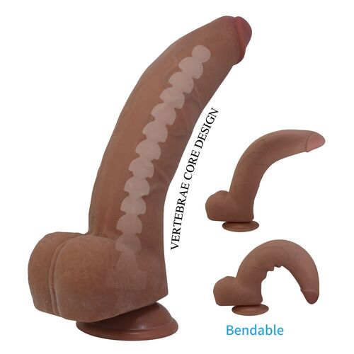 ULRIC DILDO FLEXÍVEL REALISTA 26 CM Ø 5,5 CM TPE MARROM - Image 7