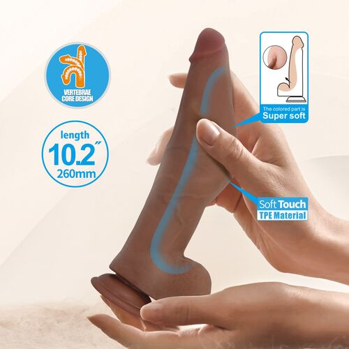 ULRIC DILDO FLEXÍVEL REALISTA 26 CM Ø 5,5 CM TPE MARROM - Image 8